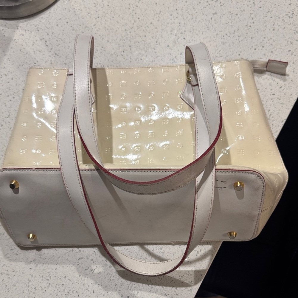 Arcadia Cream and White Tote Bag